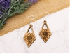 Sunflower Diamond Shaped Wood Drop Earrings