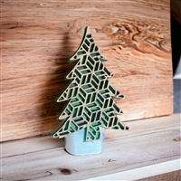 Swirly Christmas Tree Night Light Green