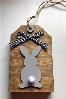 Bunny Butt Wooden Tag