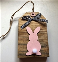 Bunny Butt Wooden Tag