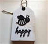 Bee Happy Wooden Tag Shelf Accent