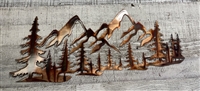 Tree & Mountain Metal Wall Art Scene