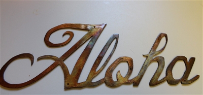 'Aloha' Metal Wall Art Decor Copper/Bronze