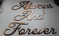 "Always and Forever" Metal Word Art