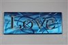Metal Wall Art Canvas LOVE -- Metallic Blue