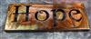 Metal Wall Art Canvas HOPE -- Copper/Bronze