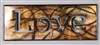 Metal Wall Art Canvas LOVE -- Copper/Bronze