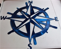 Captains Nautical COMPASS ROSE 23" Metallic Blue