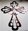 Curved Ornamental Cross Metal Art