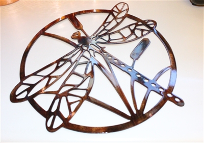 Dragonfly Metal Wall Art Circle