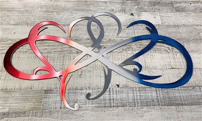 Dual Infinity Hearts Metal Wall Art