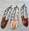 Set of 3 Southwestern Metal Art Feathers