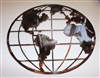 Metal Wall Art Globe Map