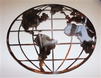 Metal Wall Art Globe Map