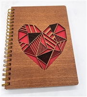 Heart Engraved - Wooden Notebook