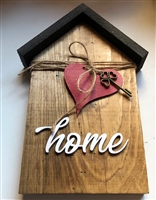 Small House Wood Decor Home with Heart and Key