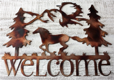 Running Horse Welcome Sign