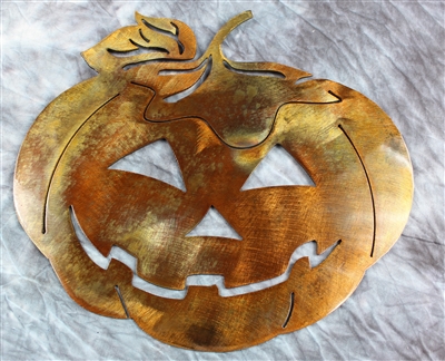 Jack O Lantern Pumpkin Metal Wall Art Decor