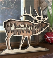 Layered Standing Elk