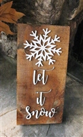 Let it Snow Pallet Wood Re purposed Sign