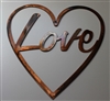 "Love" in Heart Metal Wall Art