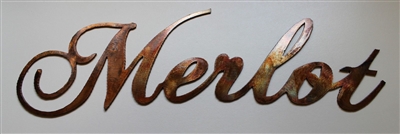 Merlot Metal Art Sign Copper/Bronze Plated