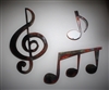 Music Notes Set of 3 pieces Metal Wall Art by HGMW copper/bronze plated