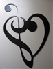 Music Heart Note Metal Wall Decor