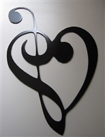 Music Heart Note Metal Wall Decor