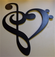 Musical Heart Note Metal Wall Art Accent