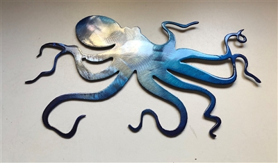 Ocean Octopus Metal Art Blue Tinged