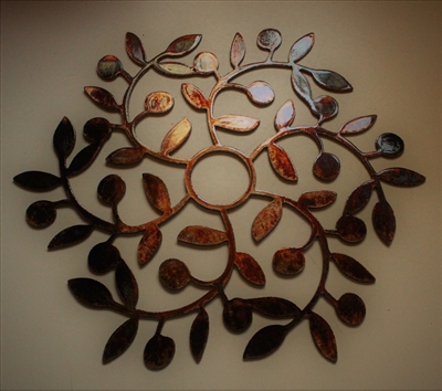 Olive Branch Metal Wall Art Swirl