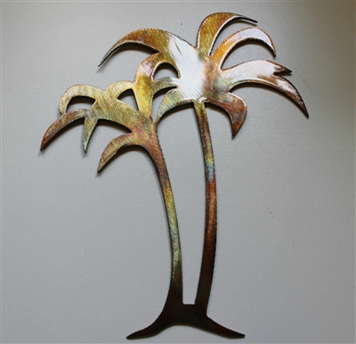 Double Palm Tree Metal Wall Art