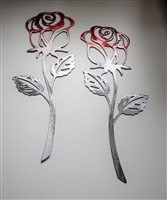 Rose Metal Wall Art Accent