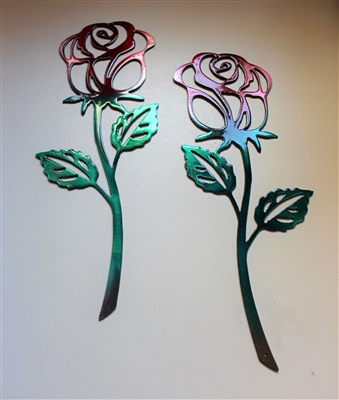 Rose Metal Wall Art Accent