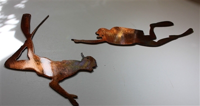 Scuba Diver Pair Copper/Bronze Plated
