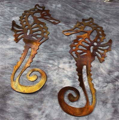 Seahorse Ornamental Pair Metal Art