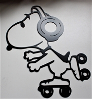 Skating Snoopy Metal Art