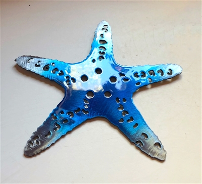 Starfish Metal Wall Art Decor BlueTinged