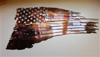 Tattered American Flag Metal Wall Art