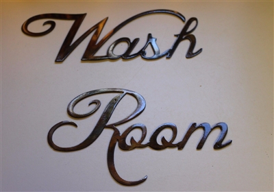 "Wash Room" Metal Wall Art Decor Copper/Bronze Plated