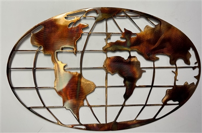 World Map Metal Art