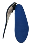 Custom Made Orthotics Full Length 1/8" black eva with 1/16" blue perforated blue cushion top cover