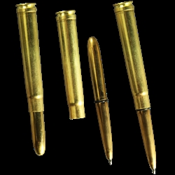 Black Ink .375 MAG Brass Bullet Pen All-Weather Pen