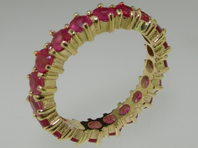 Elegant 9K Yellow Gold Ruby Full Eternity Band