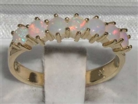 Classic 14K Gold Opal Half Eternity Ring