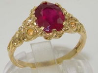 Stunning 14K Yellow Gold Ruby Solitaire Ring