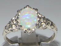 Superb Platinum Opal Solitaire Ring