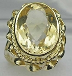 Stunning 14K Yellow Gold Natural Citrine Solitaire Ring