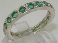 Stunning Sterling Silver Emerald Full Eternity Ring